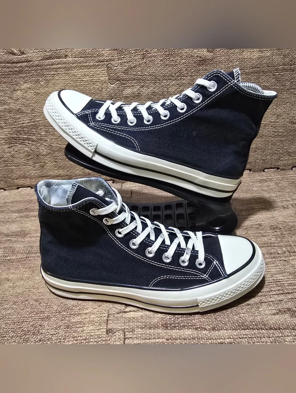 Converse Chuck 70 Hi Black Canvas High Top Sneakers 162050C Men 7.5 Women 9.5
